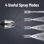 Garden Water Gun with Soap Dispenser, 4 Adjustable Spray Modes Long Pole Hose Nozzle for Car Washing Garden Irrigation Pet Bathing - Image 5