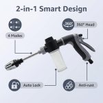 Garden Water Gun with Soap Dispenser, 4 Adjustable Spray Modes Long Pole Hose Nozzle for Car Washing Garden Irrigation Pet Bathing - Image 4