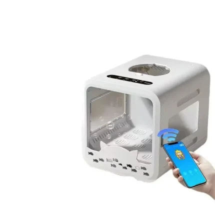 Pet Dryer Box, 1500W 72L Smart Cat Hair Dryer Box with App Control, 45dB Low Noise, 20-50°C Adjustable Temp, Negative Ion Care for Cats Small Dogs