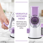 Manual Rotary Cheese Grater, 3 Drum Blades Vegetable Slicer Shredder, Suction Base Hand Crank Mandoline Slicer, BPA Free Stainless Steel Kitchen Grater for Cheese, Veggies, Nuts, Cookies - Image 7