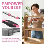 54PCS Pink Household HaSetnd Tool , Women Portable Home Repair Tool Kit with Hammer, Screwdrivers, Pliers, Wrench, Tape Measure, Complete DIY Hand Tools for Home, Apartment, Furniture Assembly - Image 4
