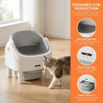 Automatic Cat Litter Box, 70L Smart Self Cleaning Cat Litter Box with 11L Waste Drawer, WiFi App Control Ultra Quiet Cat Toilet, Multi-Safety Sensor Auto Litter Box for 1.5-15kg Single & Multiple Cats - Image 3