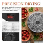 Food Dehydrator, 5 Stackable Trays 350W Adjustable Temperature Quiet Food Dryer for Fruit Vegetable Meat Jerky Herbs Pet Treats Home Kitchen Use - Image 7