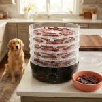 Food Dehydrator, 5 Stackable Trays 350W Adjustable Temperature Quiet Food Dryer for Fruit Vegetable Meat Jerky Herbs Pet Treats Home Kitchen Use - Image 4