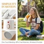 4 IN 1 Portable Blender, 10 Blades 21000RPM USB Rechargeable Personal Smoothie Blender, Dual 450ml&80ml PCTG Juice Cup Mini Juicer for Travel, Office, Gym, Camping & Baby Food Making - Image 3