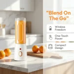 4 IN 1 Portable Blender, 10 Blades 21000RPM USB Rechargeable Personal Smoothie Blender, Dual 450ml&80ml PCTG Juice Cup Mini Juicer for Travel, Office, Gym, Camping & Baby Food Making - Image 4