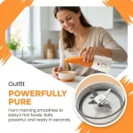 4 IN 1 Portable Blender, 10 Blades 21000RPM USB Rechargeable Personal Smoothie Blender, Dual 450ml&80ml PCTG Juice Cup Mini Juicer for Travel, Office, Gym, Camping & Baby Food Making - Image 5