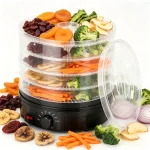 Food Dehydrator, 5 Stackable Trays 350W Adjustable Temperature Quiet Food Dryer for Fruit Vegetable Meat Jerky Herbs Pet Treats Home Kitchen Use