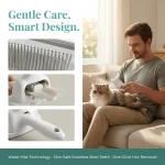2 Speed Electric Pet Spray Deshedding Brush, Anti-Static Mist Rechargeable Pet Grooming Comb for Long & Short Haired Cats Dogs Home Daily Fur Removal - Image 3