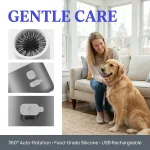 Pet Paw Cleaner, 360° Automatic USB Rechargeable Dog Paw Washer Cup, Soft Silicone Bristles Portable Paw Cleaner for Small & Medium Dogs Cats - Image 2