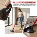 Cordless Vacuum Cleaner, 12KPa 2-in-1 Wet Dry Vacuum with LED Green Light & Headlight, Self-Stick Wireless Stick Vacuum for Hard Floor Carpet Pet Hair Home Car Use - Image 2
