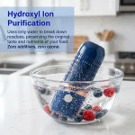 Portable Fruit and Vegetable Purifier, Capsule Vegetable Cleaner, Hydroxyl Ion Residual Remover, Ideal for Home Kitchen and Outdoor Travel, 4400mAh Long Battery Life, Forest Green - Image 3