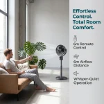 Portable Rechargeable Air Circulator Fan, 2-in-1 Desktop & Floor Standing Fan with Remote, 5 Speeds, 3D Auto Oscillation, Quiet Cooling for Bedroom, Office, & Camping, USB-C Fast Charge - Image 6