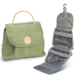 4 Compartments Hanging Travel Makeup Bag, Water Resistant Large Capacity Cosmetic Organizer with Detachable Clear Pouch & Hook, Portable Wash Bag for Airplane Travel, Business Trip, Bathroom Daily Use