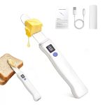 Rechargeable Heated Butter Knife, IP67 Waterproof Digital Temperature Display Butter Spreader, 2 Heating Modes 430 Stainless Steel Blade for Toast Cheese Jam