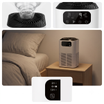 4 In 1 Portable Air Purifier, 100m³/h CADR Negative Ion Cleaner with 3 Speed, 2/6/12H Timer, Auto PM2.5 Monitor, Ultra Quiet Desktop Air Purifier for Bedroom, Office, Pet Room, Smoke & Formaldehyde Removal - Image 4