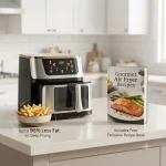 13L Large Capacity Stainless Steel Air Fryer, Dual Upper & Lower Heating Elements, Visual Window Smart Touch Color Screen Oil-Free Air Fry Oven with 10 Preset Menu, 1400W Multi Cooker for Family Gathering - Image 7