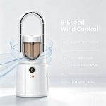 6 Speed Bladeless Mist Fan, 2 IN 1 Desktop Evaporative Cooler Humidifier, Portable Turbo Circulating Fan with Night Light, USB Rechargeable Table Cooling Fan for Office Bedroom Home Desk - Image 8