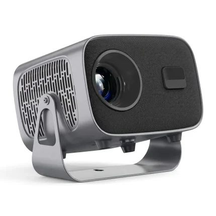 720P Native Portable Projector, 4K Video Decoding, 200 Inch Large Display, WiFi6 Wireless Screen Mirroring, Electric Focus & Auto Keystone Correction, 360° Rotatable Metal Stand, Ultra Quiet Mini Projector for Home Theater, Gaming, Outdoor Camping and Office Presentation