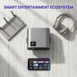 720P Native Portable Projector, 4K Video Decoding, 200 Inch Large Display, WiFi6 Wireless Screen Mirroring, Electric Focus & Auto Keystone Correction, 360° Rotatable Metal Stand, Ultra Quiet Mini Projector for Home Theater, Gaming, Outdoor Camping and Office Presentation - Image 2