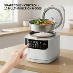 Rice Cooker, Mini Smart Rice Cooker | 2L 10 Menu Multifunctional Rice Cooker for 1-2 People Home Use - Image 4