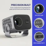 720P Native Portable Projector, 4K Video Decoding, 200 Inch Large Display, WiFi6 Wireless Screen Mirroring, Electric Focus & Auto Keystone Correction, 360° Rotatable Metal Stand, Ultra Quiet Mini Projector for Home Theater, Gaming, Outdoor Camping and Office Presentation - Image 5