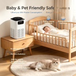 4 In 1 Portable Air Purifier, 100m³/h CADR Negative Ion Cleaner with 3 Speed, 2/6/12H Timer, Auto PM2.5 Monitor, Ultra Quiet Desktop Air Purifier for Bedroom, Office, Pet Room, Smoke & Formaldehyde Removal - Image 7