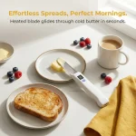 Rechargeable Heated Butter Knife, IP67 Waterproof Digital Temperature Display Butter Spreader, 2 Heating Modes 430 Stainless Steel Blade for Toast Cheese Jam - Image 4