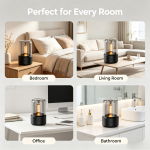 Candle Light Aroma Diffuser, Vintage Bulb Ultrasonic Essential Oil Diffuser, USB Type-C Portable Mini Humidifier with Simulation Flame Night Light for Bedroom Home Office Gift - Image 7