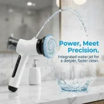 9-in-1 Cordless Electric Spray Power Scrubber, Rechargeable Rotating Cleaning Brush with Extendable Rod & 9 Replaceable Brush Heads for Bathroom, Kitchen, Tile, Glass & Car Detailing - Image 5
