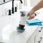 9-in-1 Cordless Electric Spray Power Scrubber, Rechargeable Rotating Cleaning Brush with Extendable Rod & 9 Replaceable Brush Heads for Bathroom, Kitchen, Tile, Glass & Car Detailing - Image 6