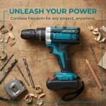 35+1 Torque Cordless Drill Driver, 2 Speed Adjustable 18650 Lithium Battery Power Drill with 0.8-10mm 3-Jaw Chuck, Variable Speed LED Light Rechargeable Electric Drill for Wood Metal Drilling & Home Screwdriving Repair - Image 2