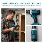 35+1 Torque Cordless Drill Driver, 2 Speed Adjustable 18650 Lithium Battery Power Drill with 0.8-10mm 3-Jaw Chuck, Variable Speed LED Light Rechargeable Electric Drill for Wood Metal Drilling & Home Screwdriving Repair - Image 4