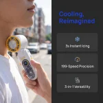Dual Mode Neck Cooling Fan, 199 Speed Portable Foldable Handheld Fan with Semiconductor Ice Cooling, 3000mAh USB Type-C Recharge Mini Fan for Camping Commute Sports Class Outdoor Use - Image 3