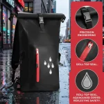 25L Waterproof Dry Bag Backpack, 500D PVC Roll Top Floating Dry Sack with Dry-Wet Separate Pocket, Adjustable Shoulder Strap Portable Waterproof Backpack for Beach, Kayaking, Hiking, Swimming, Camping Travel - Image 3