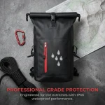 25L Waterproof Dry Bag Backpack, 500D PVC Roll Top Floating Dry Sack with Dry-Wet Separate Pocket, Adjustable Shoulder Strap Portable Waterproof Backpack for Beach, Kayaking, Hiking, Swimming, Camping Travel - Image 2