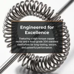 3 Speed Rechargeable Handheld Wireless Electric Milk Frother, USB Type-C Stainless Steel Foam Maker, Low Noise Electric Mixer for Coffee Latte, Cappuccino, Egg Whisk, Cream Blending for Home Kitchen, Office, Travel and Baking Use - Image 5