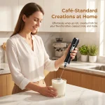 3 Speed Rechargeable Handheld Wireless Electric Milk Frother, USB Type-C Stainless Steel Foam Maker, Low Noise Electric Mixer for Coffee Latte, Cappuccino, Egg Whisk, Cream Blending for Home Kitchen, Office, Travel and Baking Use - Image 8