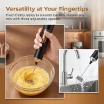 3 Speed Rechargeable Handheld Wireless Electric Milk Frother, USB Type-C Stainless Steel Foam Maker, Low Noise Electric Mixer for Coffee Latte, Cappuccino, Egg Whisk, Cream Blending for Home Kitchen, Office, Travel and Baking Use - Image 6