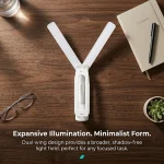 Foldable Rechargeable Eye Protection Desk Lamp, Double Head 5W LED Touch Control Light, 3 Color Temperature Dimmable Portable Table Lamp for Student Dormitory Bedroom Office Camping - Image 2