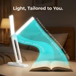 Foldable Rechargeable Eye Protection Desk Lamp, Double Head 5W LED Touch Control Light, 3 Color Temperature Dimmable Portable Table Lamp for Student Dormitory Bedroom Office Camping - Image 5