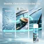 Nano Car Glass Oil Film Remover Spray, 450ml Anti-Glare Windshield Cleaner, Long Lasting Rain Repellent Hydrophobic Glass Coating for Automotive, Yacht & Household Glass - Image 6