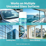 Nano Car Glass Oil Film Remover Spray, 450ml Anti-Glare Windshield Cleaner, Long Lasting Rain Repellent Hydrophobic Glass Coating for Automotive, Yacht & Household Glass - Image 5