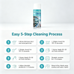 Nano Car Glass Oil Film Remover Spray, 450ml Anti-Glare Windshield Cleaner, Long Lasting Rain Repellent Hydrophobic Glass Coating for Automotive, Yacht & Household Glass - Image 4