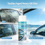 Nano Car Glass Oil Film Remover Spray, 450ml Anti-Glare Windshield Cleaner, Long Lasting Rain Repellent Hydrophobic Glass Coating for Automotive, Yacht & Household Glass - Image 3