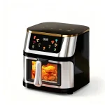 13L Large Capacity Stainless Steel Air Fryer, Dual Upper & Lower Heating Elements, Visual Window Smart Touch Color Screen Oil-Free Air Fry Oven with 10 Preset Menu, 1400W Multi Cooker for Family Gathering - Image 2