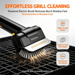 Rechargeable Electric BBQ Grill Brush, Wireless Stainless Steel Rotary Cleaning Brush with Replacement Roller, Type-C Charging Grill Cleaner for Outdoor Camping Barbecue Grills - Image 5