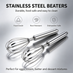 7 Speed Hand Mixer Electric, Portable Handheld Egg Beater with Stainless Steel Whisk Attachments, 100W Power Mixer for Baking Cakes, Cream, Dough, Milkshakes - Image 4