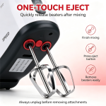 7 Speed Hand Mixer Electric, Portable Handheld Egg Beater with Stainless Steel Whisk Attachments, 100W Power Mixer for Baking Cakes, Cream, Dough, Milkshakes - Image 2
