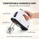 7 Speed Hand Mixer Electric, Portable Handheld Egg Beater with Stainless Steel Whisk Attachments, 100W Power Mixer for Baking Cakes, Cream, Dough, Milkshakes - Image 6